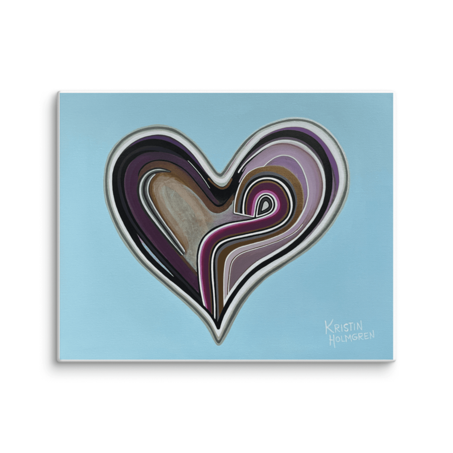 Divinart - "Brave Heart" - Acrylic Ink on canvas - Painting encoded with light - Wrapped Canvas - Spiritual Art, Light Codes: Peace, sovereignty, delight, forgiveness, love, principles, kindness, passion, purpose, commitment, wings