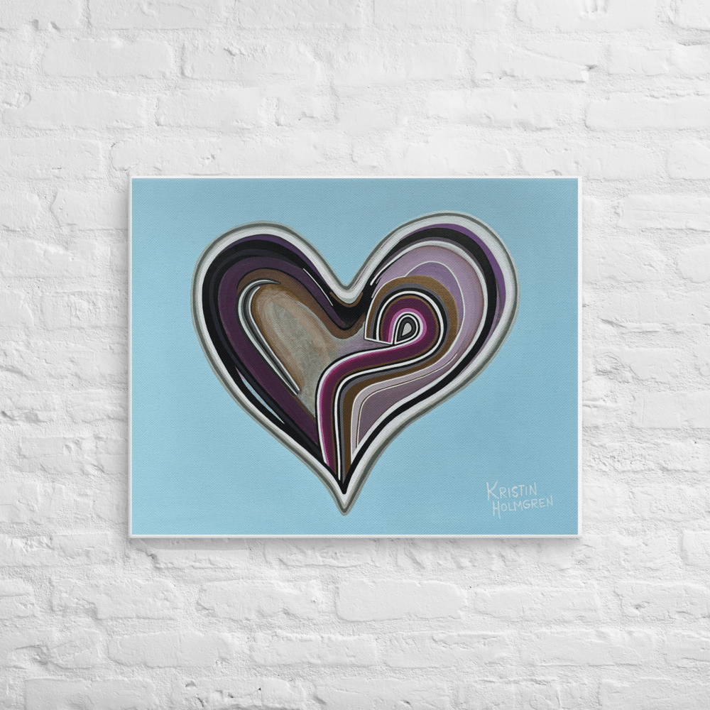Divinart - "Brave Heart" - Acrylic Ink on canvas - Painting encoded with light - Wrapped Canvas - Spiritual Art, Light Codes: Peace, forgiveness, love, principles, kindness, passion, purpose, commitment, wings