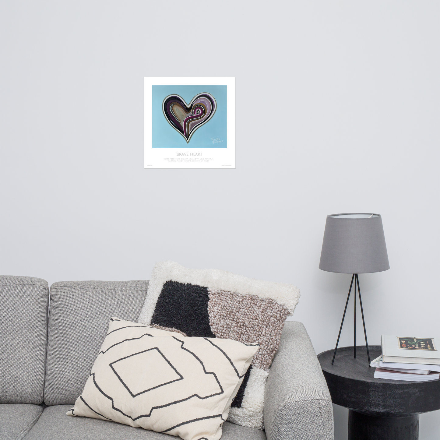 Divinart - "Brave Heart" - Acrylic Ink on canvas - Painting encoded with light - Wrapped Canvas - Spiritual Art, Light Codes: Peace, sovereignty, delight, forgiveness, love, principles, kindness, passion, purpose, commitment, wings