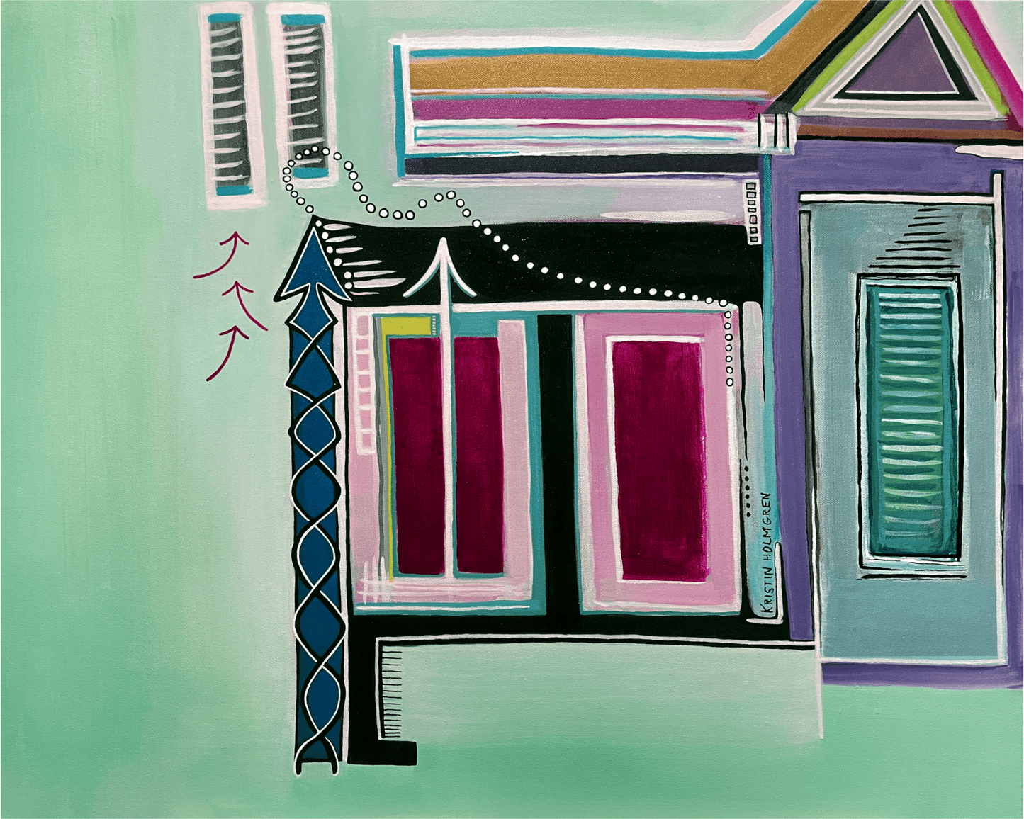 Divinart - "Depart" - Acrylic Ink on canvas - Painting encoded with light - Matte Poster Paper - Spiritual Art, Light Codes: Depart, Passage, Go the distance, Travel, Prevail, Prepare