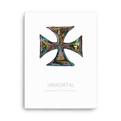 "Immortal" Acrylic ink on Yupo. Divinart. Wrapped Canvas. Spiritual Art. Encoded Healing Rays of Light. Embodiment of life and death together. Infused with the following light codes: Life and death, Endings and beginnings