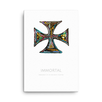 "Immortal" Acrylic ink on Yupo. Divinart. Wrapped canvas. Spiritual Art. Encoded Healing Rays of Light. Embodiment of life and death together. Infused with the following light codes: Life and death, Endings and beginnings