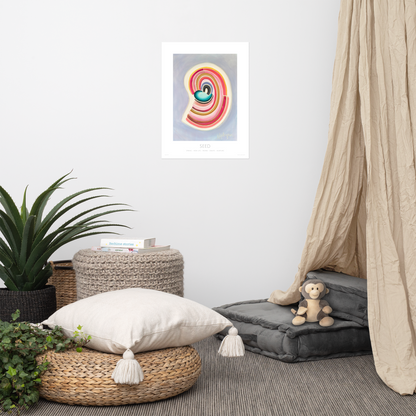 Divinart - "Seed" - Acrylic Ink on canvas - Painting encoded with light - Matte Paper Poster - Spiritual Art, Light Codes: Spring, New Life, Womb, Create, Nurture