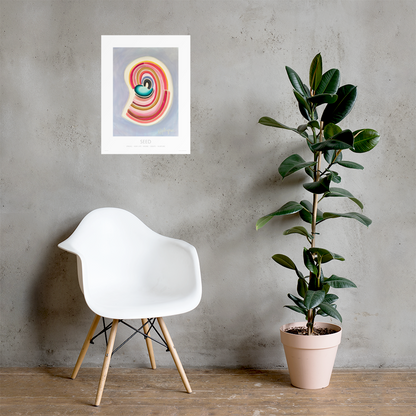 Divinart - "Seed" - Acrylic Ink on canvas - Painting encoded with light - Matte Paper Poster - Spiritual Art, Light Codes: Spring, New Life, Womb, Create, Nurture